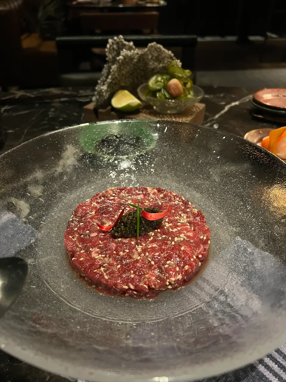 A first date at Black Iron after taking a taxi from Baiyun Airport.