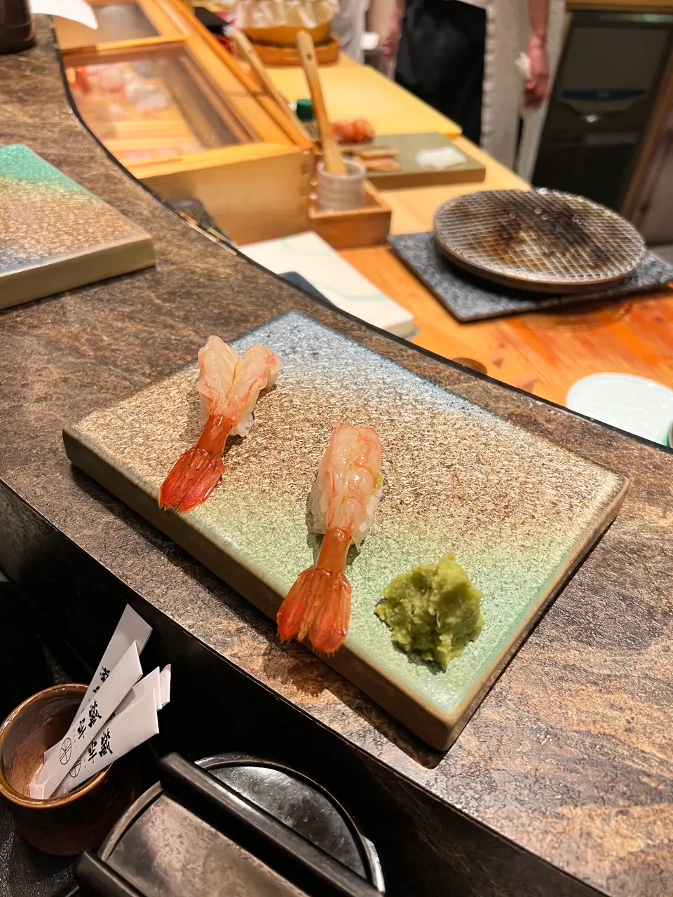 Seven photographs from an omakase dinner in Tianhe, Guangzhou.