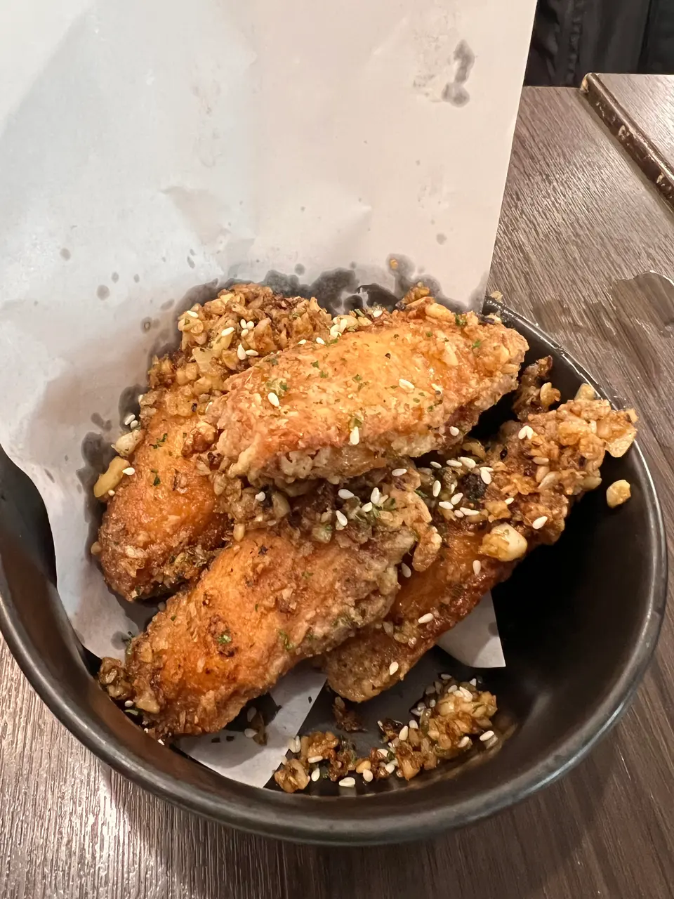 A road marking, crisp chicken and steak at a private dining room in Sai Ying Pun.